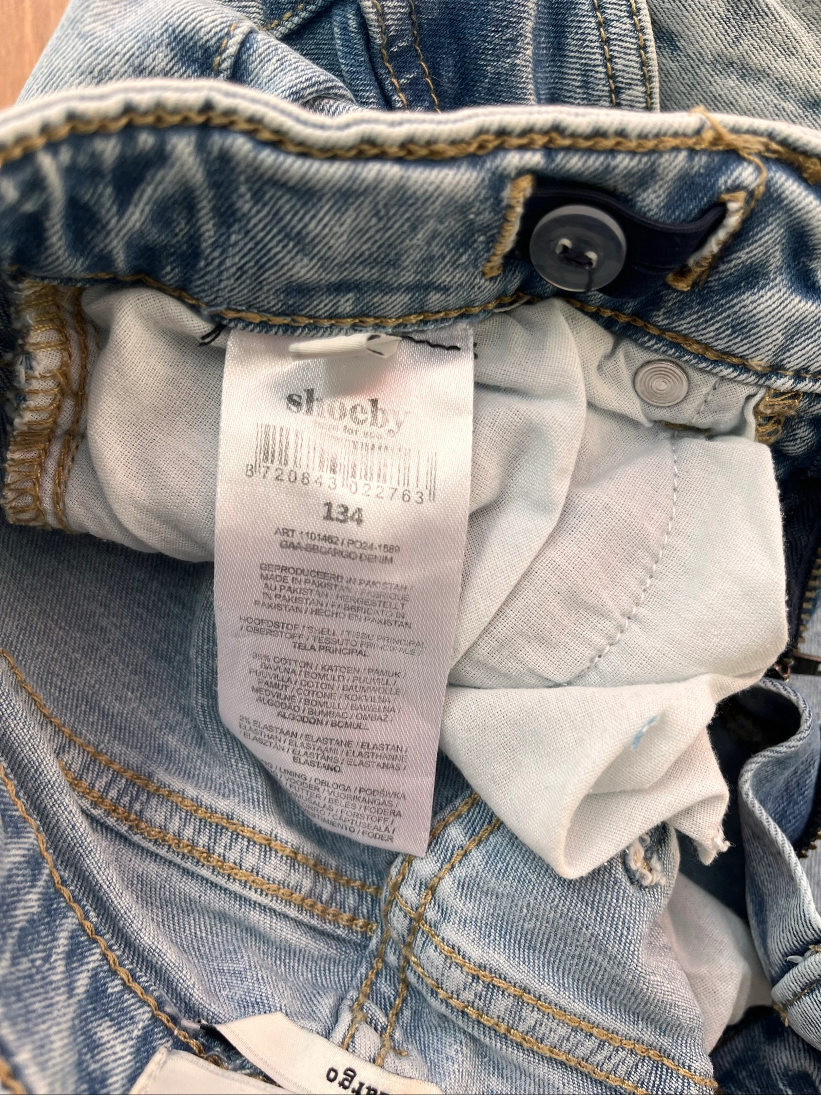 🌸 𝒎𝒛 | Shoeby cargo jeans | wide leg | lichtblauw | maat 134 | verstelbare taille – photo 7